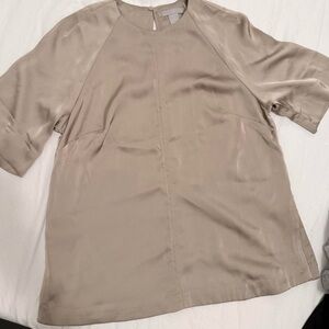 H&M Taupe Short-Sleeve Blouse